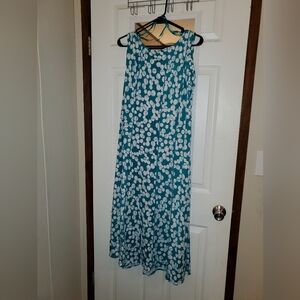 Perceptions teal polka dot midi business work dress XL